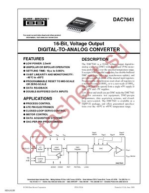 DAC7641Y/250 datasheet  